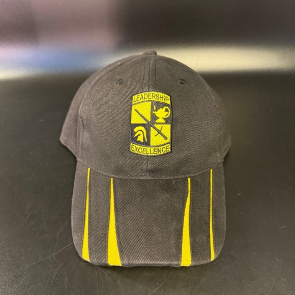 Army ROTC Leadership Excellence Black Yellow Cotton‎ Baseball Hat Mens OSFM